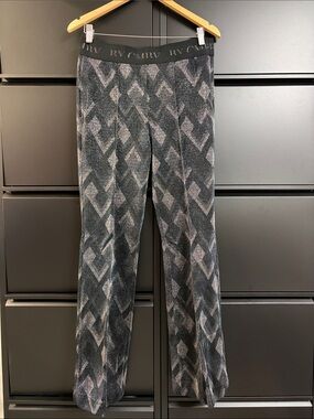 RV by Cynthia Rowley Black & Silver Straight-Leg Pants